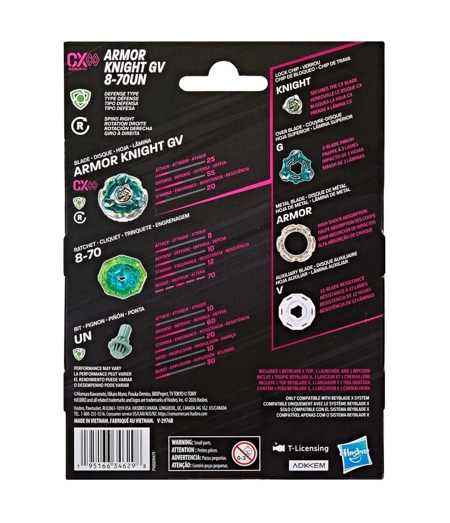 Beyblade X Armor Knight GV 8-70UN CX Infinity Starter Pack » Armor Knight Beyblade X Armor Knight GV 8-70UN CX Infinity Starter Pack - Image 3