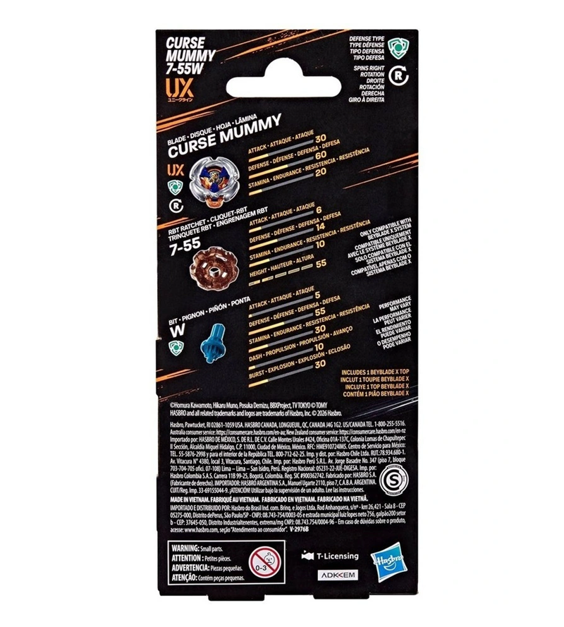 Beyblade X Curse Mummy 7-55W UX Booster Pack » Curse Mummy Beyblade X Curse Mummy 7-55W UX Booster Pack - Image 3